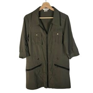 Costa Blanca Olive Green Short Sleeve Shirt Mid Length Jacket‎ S